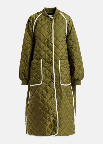 Khaki quilted coat