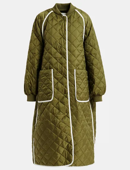 Khaki quilted coat