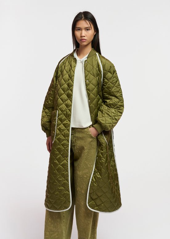 Khaki quilted coat