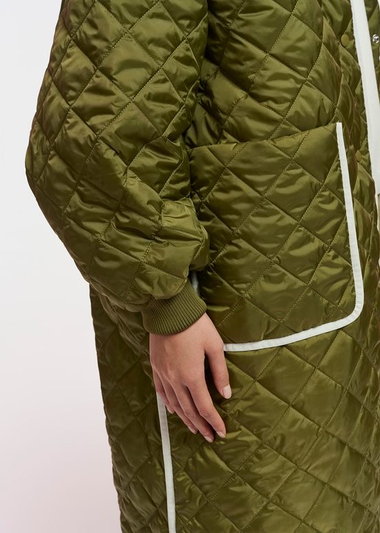 Khaki quilted coat