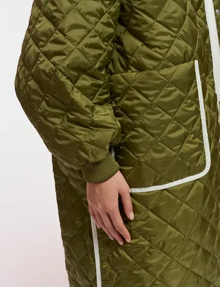 Khaki quilted coat