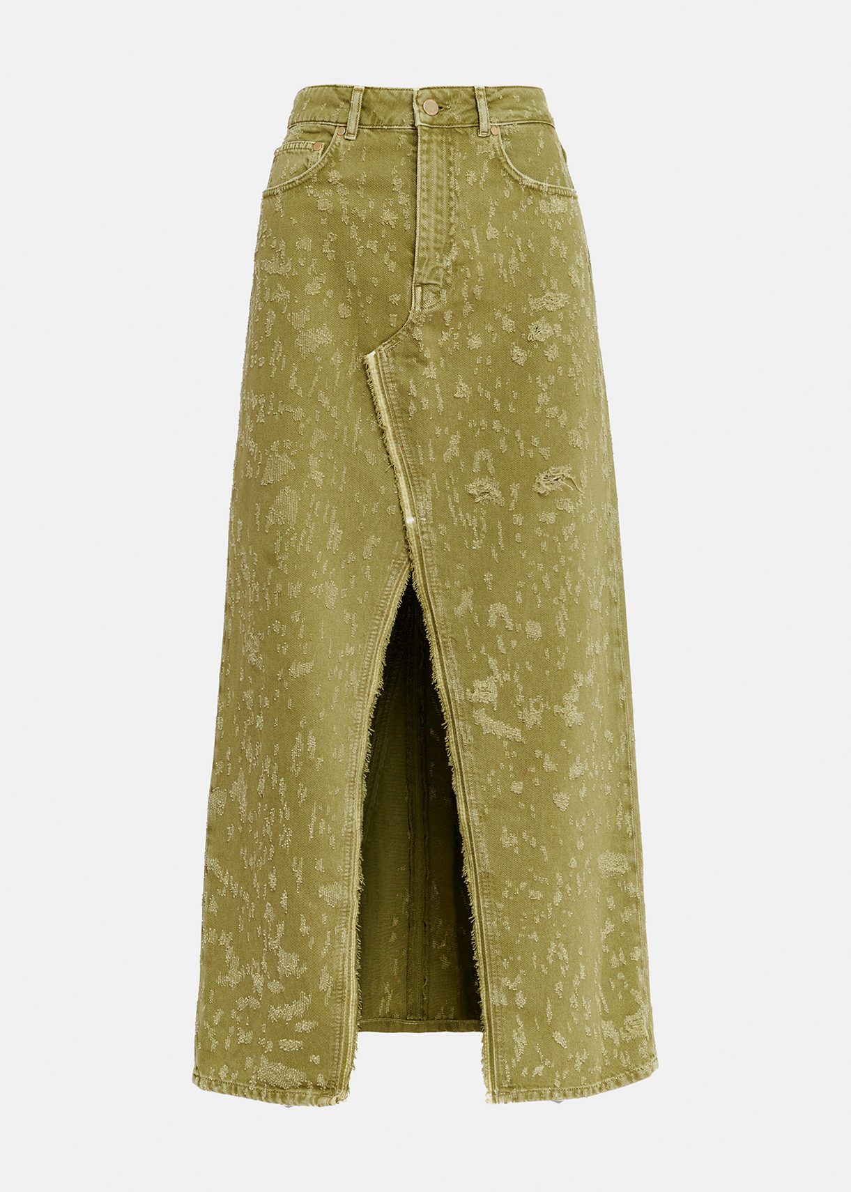 Saika midi skirt outlet in cheetah khaki