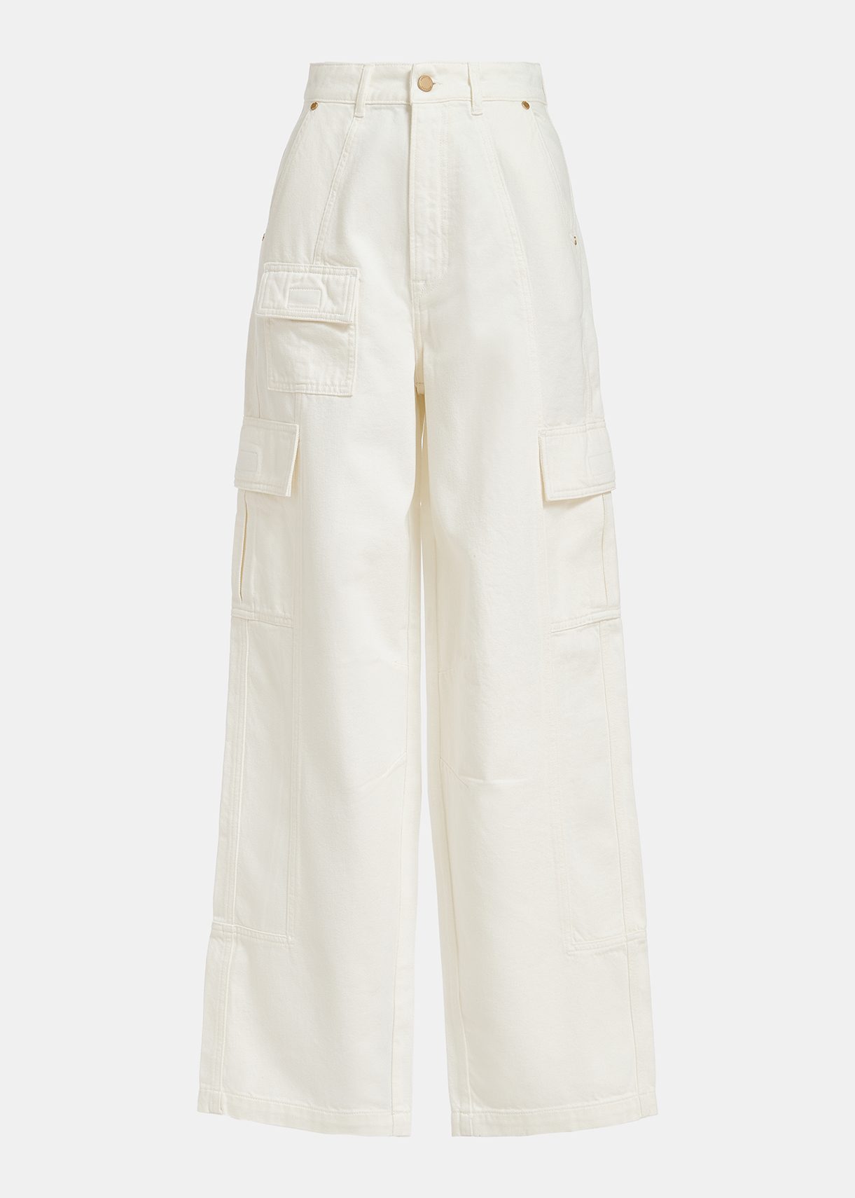 Off-white wide-leg cargo jeans