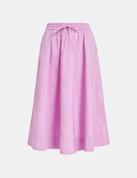 Lilac midi-length A-line skirt