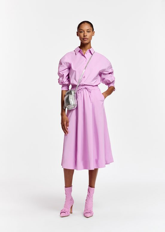 Lilac midi-length A-line skirt