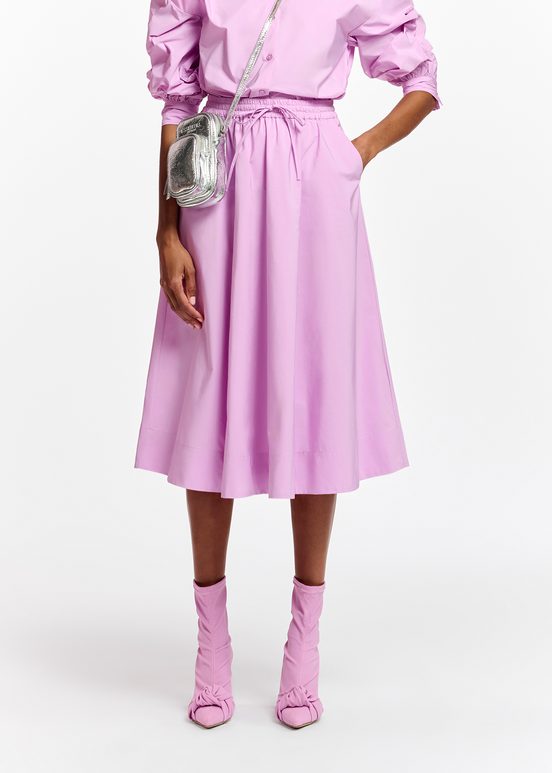 Lilac midi-length A-line skirt