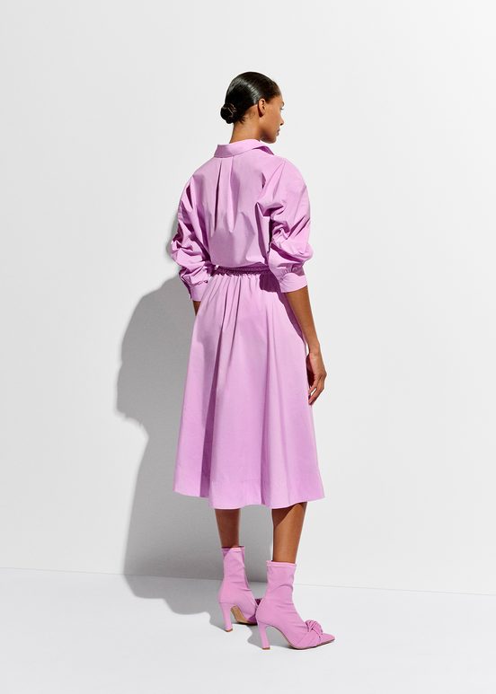 Lilac midi-length A-line skirt