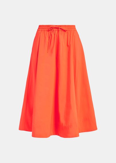 Oranje midirok met A-lijn