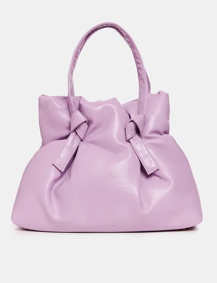 Cabas en faux cuir lilas