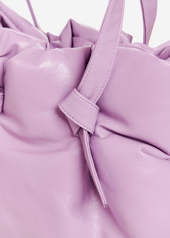 Lilac faux leather shopper bag