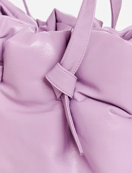 Lilac faux leather shopper bag