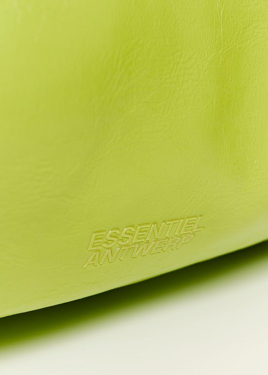 Green faux leather shopper bag