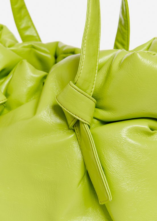 Cabas en faux cuir vert