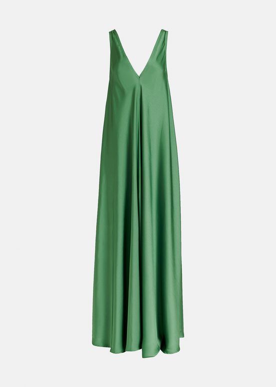 Robe maxi verte à encolure en V