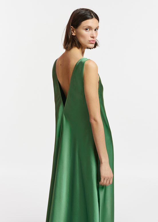 Robe maxi verte à encolure en V