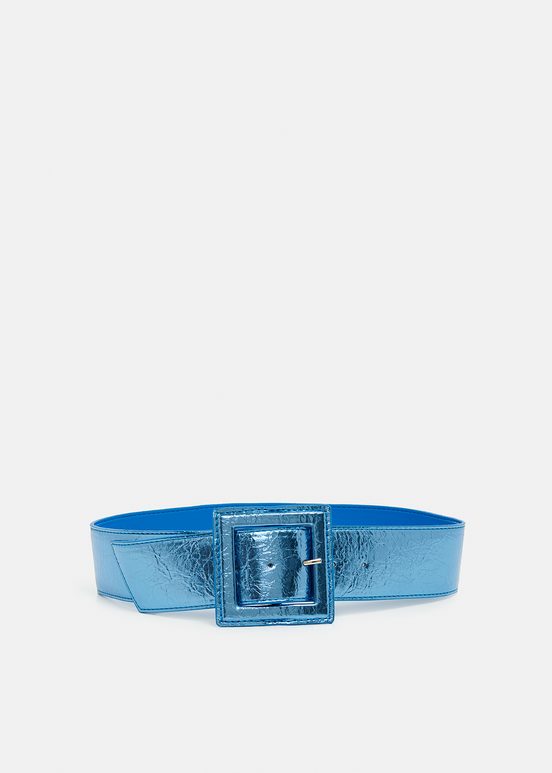 Blue metallic waist belt