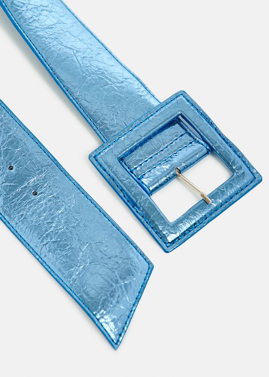 Blue metallic waist belt