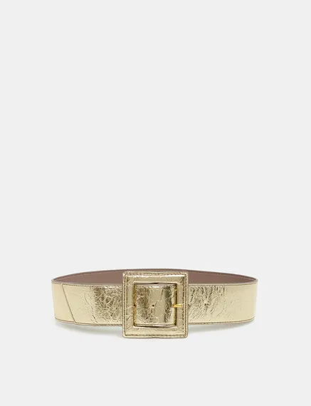 Gold metallic waist belt