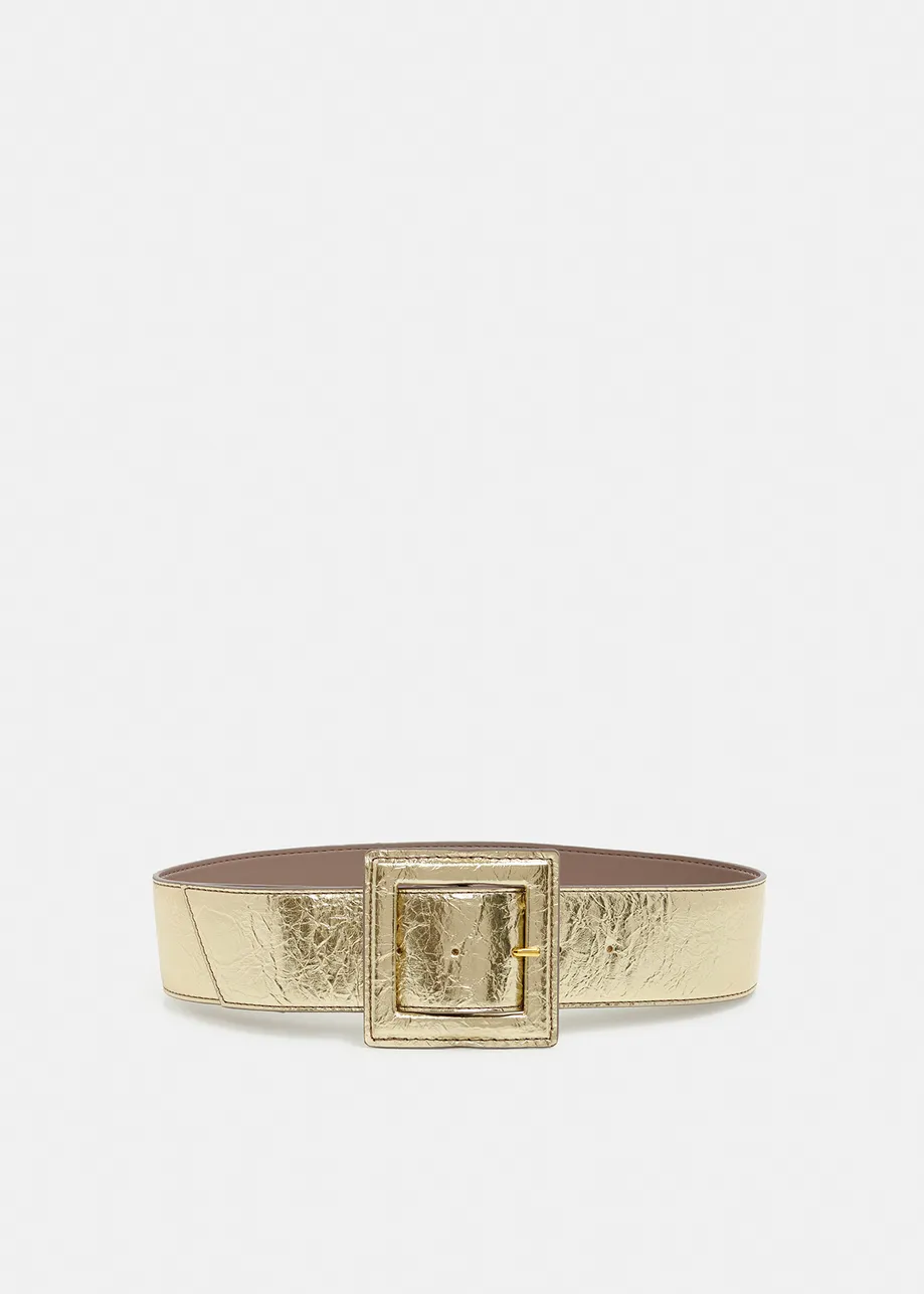 Gold metallic waist belt