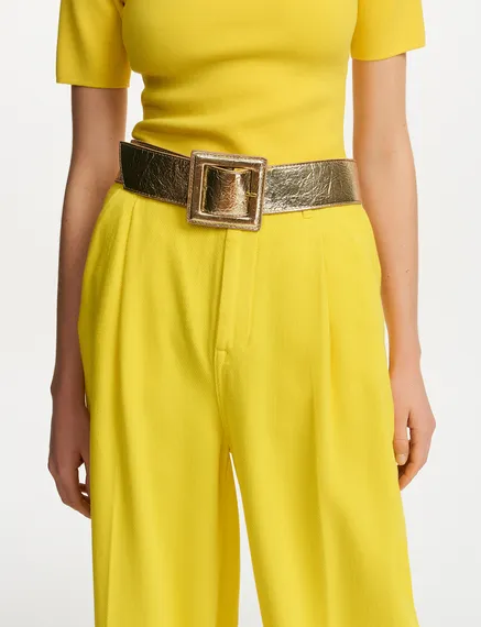 Gold metallic waist belt