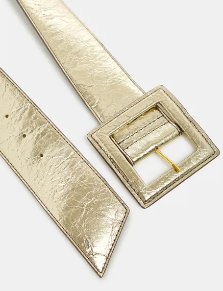 Gold metallic waist belt