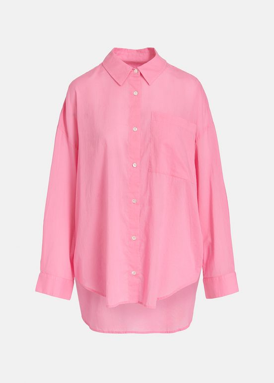 Roze oversized hemd van katoenen voile