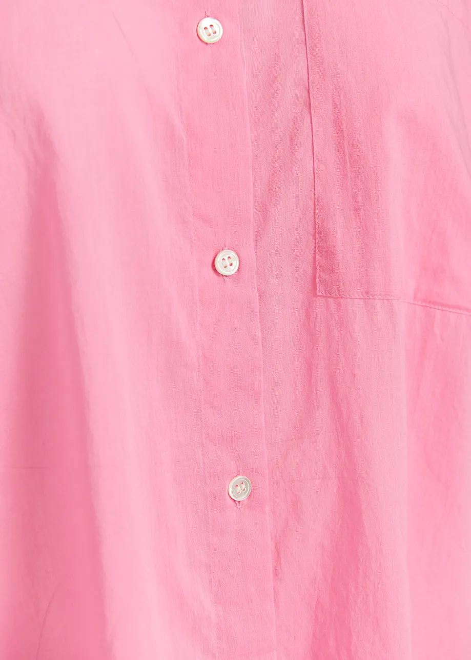 Pink oversized cotton-voile shirt