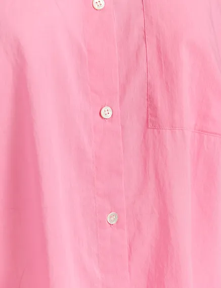 Pink oversized cotton-voile shirt