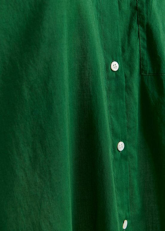 Dark green oversized cotton-voile shirt