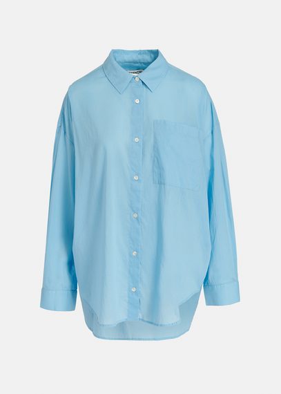 Blue oversized cotton-voile shirt