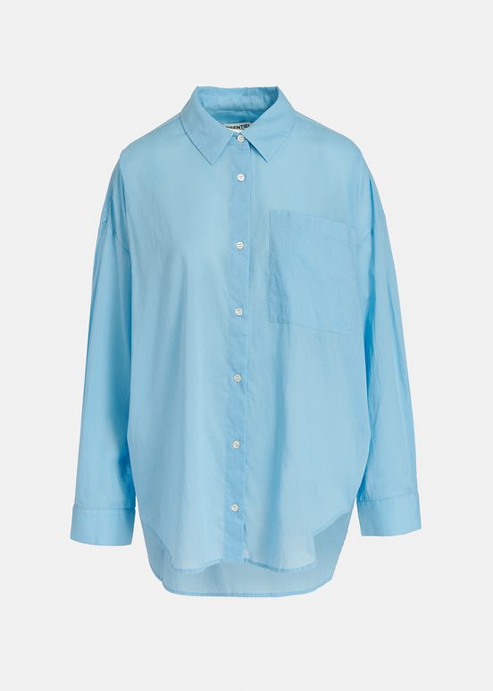 Chemise oversize bleue en voile de coton