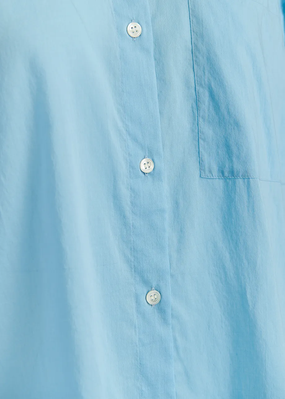 Blue oversized cotton-voile shirt