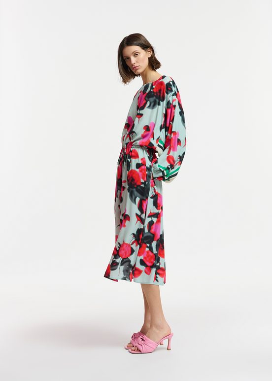 Robe midi bleu clair à imprimé fleuri