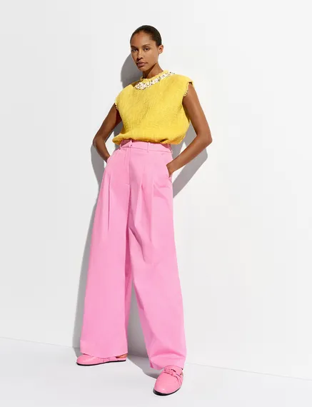 Pink wide-leg pants