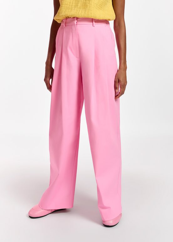 Roze broek met brede pijpen