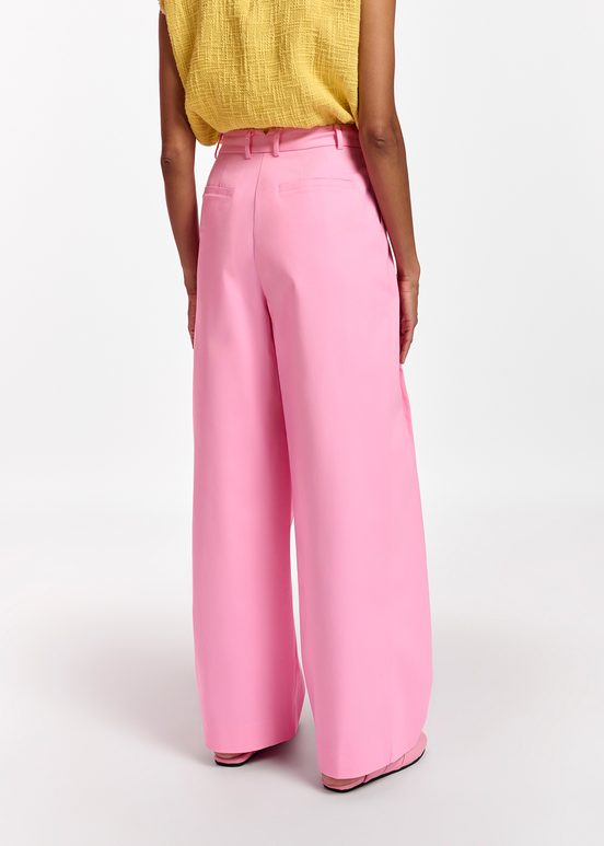 Roze broek met brede pijpen