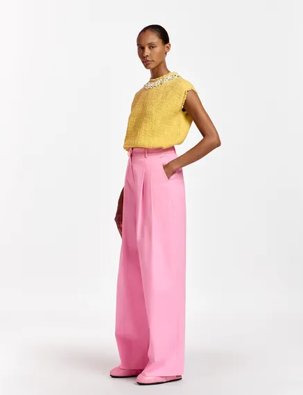 Pink wide-leg pants