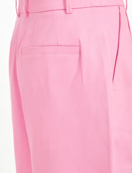 Pantalon rose à jambes larges