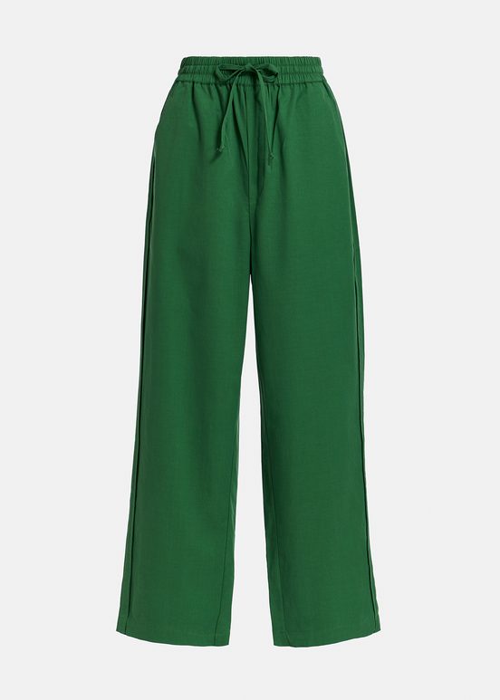 Pantalon vert foncé à jambes effilées