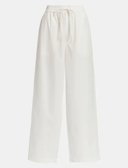 Pantalon blanc cassé à jambes effilées