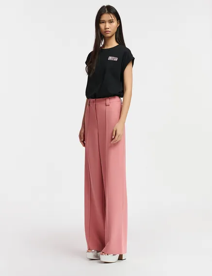 Pantalon vieux rose à jambes droites