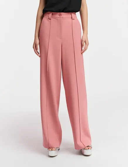 Pantalon vieux rose à jambes droites