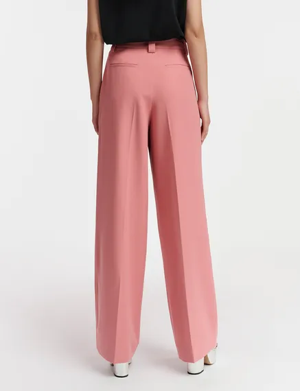 Vintage roze broek met rechte pijpen