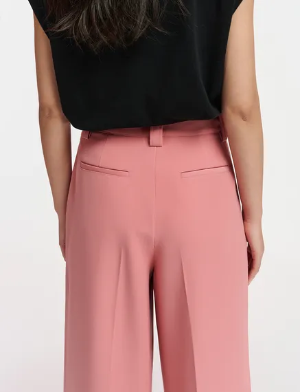 Vintage roze broek met rechte pijpen