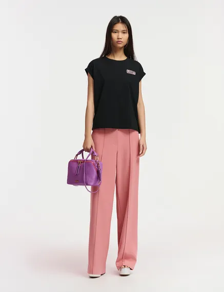 Vintage pink straight-leg pants