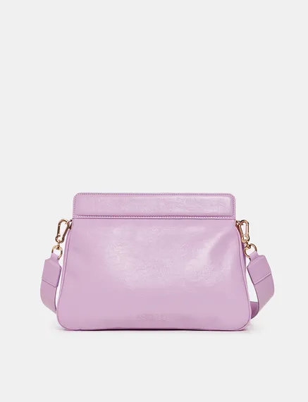 Lilac faux leather shoulder bag