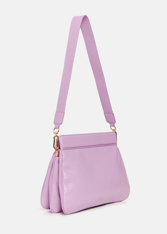 Lilac faux leather shoulder bag