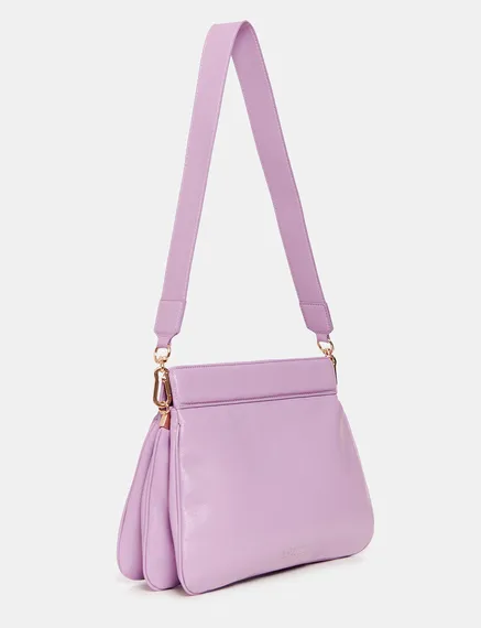 Lilac faux leather shoulder bag