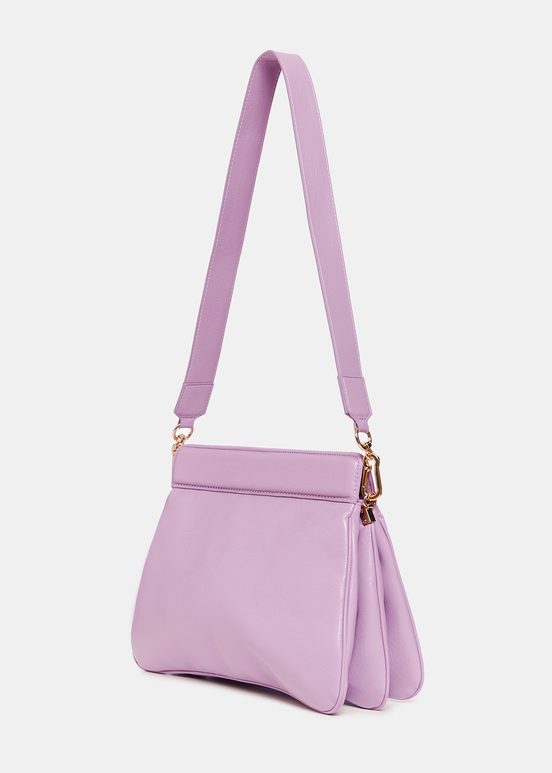 Lilac faux leather shoulder bag