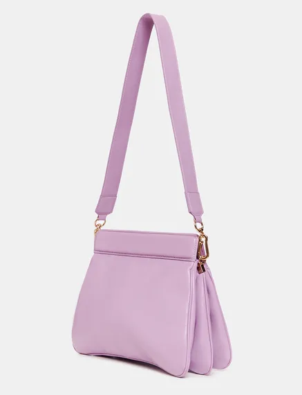 Lilac faux leather shoulder bag